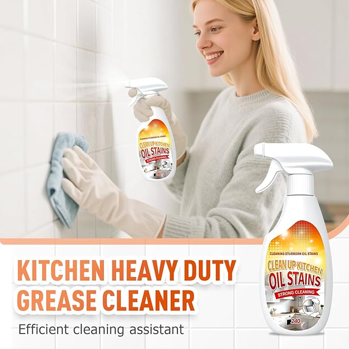 Heavy Duty Degreaser, 2025 New Kitchen Cleaner, Multipurpose Oil Stain Remover, Strong Grill Cleaner for Restaurant, Cleaning Spray for Home Chefs (1)