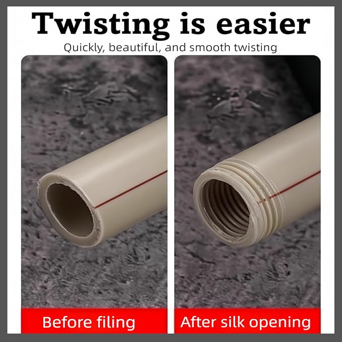 Integrated Internal & External Pipe Threading Tool, PVC Dual-function Pipe Threading Tool for 1/2" & 3/4" Pipes, Electric Drill Compatible PVC & Plastic Pipe Threader Kit for Home Repair (3/4")