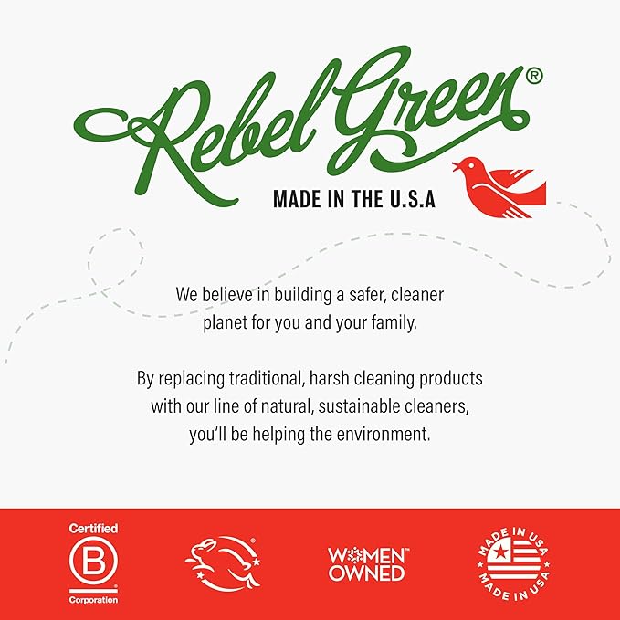 Rebel Green Natural All-Purpose Cleaning Spray - Plant-Derived Multi-Surface Cleaner with Essential Oils for Kitchen, Bath, Countertops and More - Peppermint & Lemon Scent - 16 oz - 1 Pack