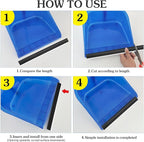 2pcs Plastic Strip Replacement for Dustpan Edge Bar Dust Pan Inlet Soft Pressing Strips Protector Garbage Shovel Closing Edges Straps Dustpan Repair Accessories Black