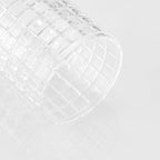 Clear Tranparent Apothecary Etched Geometric Grid Glass Jar W/Gold Metal Lid Cover for Bathroom Organization, Cotton Balls, Q Tips, and Small Accessories, Bathroom Storage