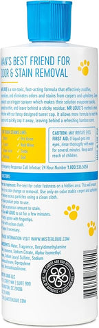 MR LOUIE Stain & Odor Remover for Carpet & Upholstery - Precision Pour No-Spray Cleaner Tough on Dog & Cat Urine, Vomit & Kid Stains - Safe for Kids & Pets (16oz)