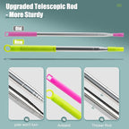 Microfiber Feather Duster with Extension Pole, Bendable Reusable Washable Dusters for Cleaning High Ceiling Fan, Cobweb, Blinds, Keyboard, Furniture & Cars, Duster Kit with Storage Bag (11 PCS)