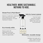 Public Goods Glass Cleaner Refill & Glass Spray Bottle | Refill Concentrate for Windows & Mirrors | Cruelty Free, Paraben Free, Vegan Friendly | 3 Pack - 24 Oz Diluted