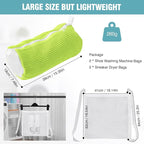 2 Pcs Shoe Washing Machine Bags, XXL Shoe Laundry Bags for Washer and Dryer, Sturdy Zipper with Hook Design, 2 Sneaker Dry Bags Included, Reusable Washing Bag for Sneaker, Tennis, Green 2 Packs