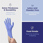 GUSTO Blue Nitrile Gloves, Disposable Gloves – 4 Mil, Latex & Rubber Free, Non-Sterile Powder-Free (Formerly Comfy Package)