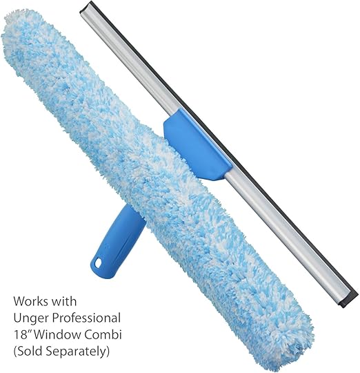 Unger Professional 18” Combi Window Cleaning Tool Refill Sleeve for Washer Products, High Absorbent Squeegee Sponge to Clean Glass Surfaces, Gently Scrubbing and Washing Replacement