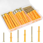 Aovchei Drywall Anchors Kit 38PCS, 19 Plastic Anchors and 19 Philips Flat Head Screws, 3 Size #10 * 60, #10 * 80, #10 * 100, Wall Hanging Kit for Hanging Picture Frame, Shelf Brackets, Curtain Rod