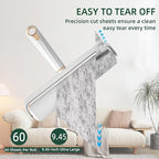 Large Lint Rollers for Pet Hair, Floor Lint Roller with 9.45 in Giant Lint Roller Refill 360 Sheets Total, Extendable Handle Sticky Rollers for Floor, Carpet, Furniture, Clothing & Couch (White)