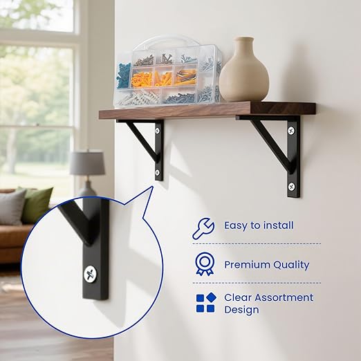 Dry Wall Anchor and Screw Combo Set 550 Pieces, 275 Plastic Wall Anchors and 275 Phillips Pan Head Screws, 5 Sizes Galvanized Screws and Wall Plug Bolts with Storage Case (550)