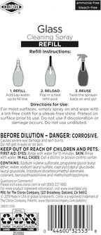 Clorox Glass Cleaner Refills Glass Cleaning System for Mirrors and Window Cleaning, 2 Count