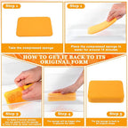 24 Pcs Large Cleaning Sponges Bulk, 7.6 x 5.3 x 1.9 Inch Yellow Reusable Grout Sponge Super Absorbent Non-Scratch Car Wash Sponges for Car, Floors, Windows, Dishes Cleaning