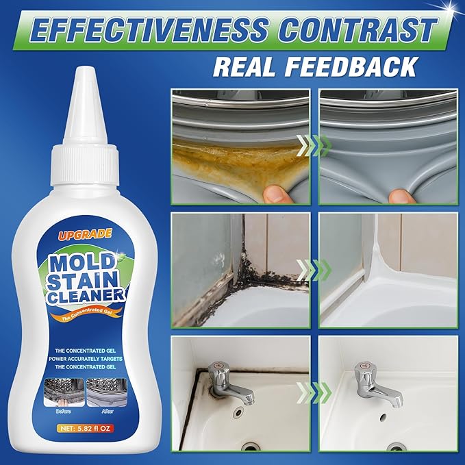 Washing Machine Cleaner, 5.82 Fl oz All-Purpose Gel, Home Stain Cleaner Use on Washing Machine Gasket, Bathroom Grout, Sink, Tiles, Shower, Caulk, and Front Loader Seal