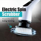 Elebe Electric Spin Scrubber - 7 Replaceable Brush Heads, Electric Cleaning Brush 2 Speeds, Adjustable & Detachable Long Handle, Bathroom Cleaner Brush Electric 300/450 RPM