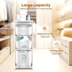 3 Tier Rolling Laundry Basket, Stacked Laundry Basket Organizer, Free Standing Portable Storage Baskets, Rolling Laundry Hamper Cart with 4 Wheels for Clothes, Toiletries, Snacks