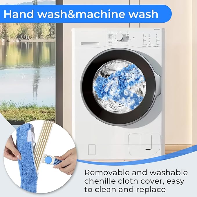 Window Squeegee Cleaner,2 in 1 Shower Squeegee with Extension Pole,92” Extendable Window Cleaning Kit with Bendable Head,Glass Cleaning Tools for Indoor Outdoor High Windows,Car Windshield