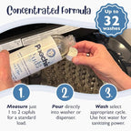 Poochie Suds Pet Laundry Detergent, Enzyme Cleaner and Odor Remover, Hypoallergenic and Fragrance-Free Pet Safe Detergent for Dog and Cat Bedding, Blankets, Toys and Gear, Made in USA, 16 fl oz