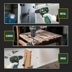Prostormer 17V Brushless Power Drill Set, 60N.m Cordless Drill Driver with 2 Variable Speed, 3/8" Keyless Chuck, 24 Pcs Drill Bits, 2pcs 1.5Ah Battery & Charger, Storage Box Included