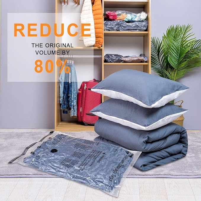 GONGSHI Vacuum Storage Bags, Space Saver Seal Bags For Clothing, Blankets, Comforters, Pillows, Clothes Storage,Travel Luggage.36 Combo