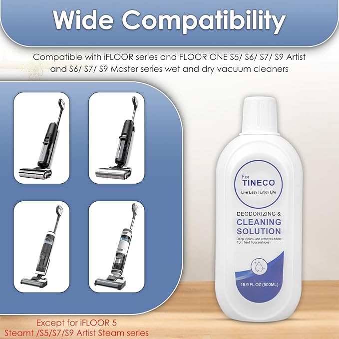 (2 Bottle) Floor Cleaning Solution Compatible With Tineco, Deep Cleaning for Multiple Hard Floors, Professional Floor Cleaner Suitable for All Tineco Cordless Wet Dry Vacuum(S3, S5, S7), 16.9 FL OZ* 2