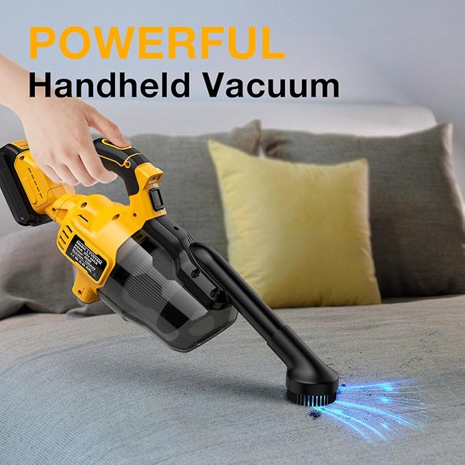 Cordless Vacuum Cleaner for Dewalt 20V MAX Battery, Handheld Vacuum Cleaner for Home Car Hardwood Floor Carpet, Portable Shop Vacuum with Washable HEPA Filter(No Battery)