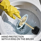 Stainless Steel Toilet Brush with Holder Set for Bathroom Storage and Organization Toilet Bowl Cleaner Brush and Holder (1, Gold)