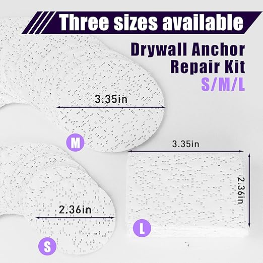 30 Pcs Drywall Anchor Repair Kit Solve Loose Wall Plugs Fast - Ideal for Curtain Rails, Towel Racks, Toilet Paper Holders and More Anchor Hole Patch (2.36 in)