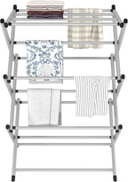Household Indoor Folding Clothes Drying Rack, Dry Laundry and Hang Clothes,Towel Rack (Silver Gray) for Storage