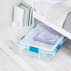 Sterilite 12-Pack Gasket Box, Weather-Resistant Storage Bins with Latching Lids, 37 Quart - Heavy-Duty Organizing Containers for Closet, Bathroom, and Office