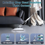 Steam Mop - 11-in-1 Steam Cleaner for Home with 15.2 OZ Water Tank & 23FT Power Cord, Detachable Steam Mops for Floor Cleaning MultiPurpose Steamer for Hardwood, Tile, Furniture with 11 Accessories