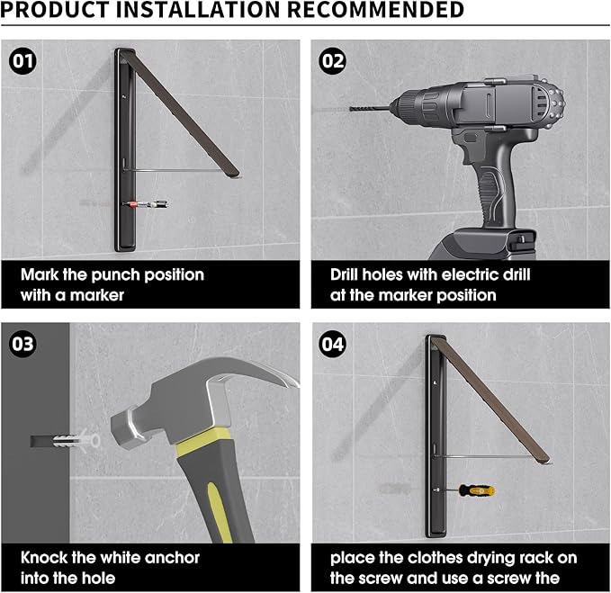 Clothes Drying Rack for Laundry Drying Rack Wall Mounted Clothes Hanger Rack Retractable Laundry Hanger Dryer Rack Space Saving Closet Organizer Aluminium (Walnut)