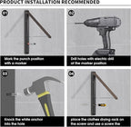 Clothes Drying Rack for Laundry Drying Rack Wall Mounted Clothes Hanger Rack Retractable Laundry Hanger Dryer Rack Space Saving Closet Organizer Aluminium (Walnut)