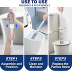 Navona 10 Pack Pumice Stone Toilet Bowl Cleaner with 2 Extra Long Handle,Pumice Stone Scouring Sticks for Toilets, Bathrooms, Kitchens, Spas and Pools