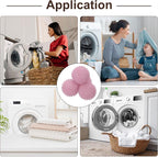uxcell 4pcs Reusable Laundry Dryer Balls Vinyl Drying Balls for Reduce Wrinkles Static Fabric Softener Reduce Drying Time Save on Energy, Pink
