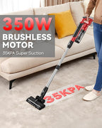 350W Cordless Vacuum Cleaner for Milwaukee M18 Battery, 35kPa Brushless Lightweight Stick Vacuum with 3 Mode Suction, 6 in 1 Stick Vacuum Cleaner with HEPA for Floor, Carpet, Car, Battery Not Included