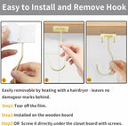 Self-Adhesive Banana Hooks, Foldable Magnetic Hanger Under Cabinet, Sturdy Metal Banana Holder for Kitchen, Space-Saving Design to Keep Bananas Fresh 3 Pieces Gold