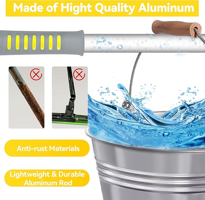 JEHONN Window Cleaning Squeegee Kit, 64 inches Tall Professional Shower Glass Washing Equipment, 3 in 1 Wall Cleaner Duster with Extension Pole for Home Indoor Outdoor Mirror Car Windshield