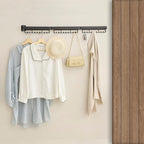 Drying Rack Clothing, Clothes Drying Rack Suitable for Laundry Room and Indoor as Outdoor, with Foldable Features, Wall Mounted Drying Rack, Retractable Clothesline with 30 Windproof Hooks (Black)