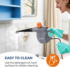 LABIGO Steam Cleaner, Pressurized Handheld 13pcs Multi-Purpose Natural Deep Cleaning Steamer, Portable Steamer for Cleaning Home, Grout, Kitchen, Car, Window, Upholstery, Bathroom and Clothes, Gray