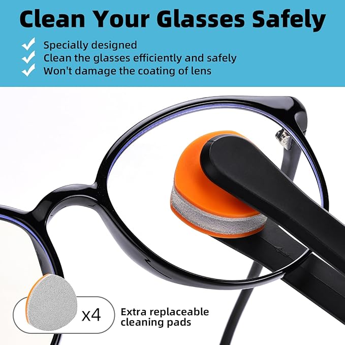 Glasses Cleaner Kit Eyeglass Cleaner, Anti Fog Spray with Microfiber Lens Cleaning Cloth, Glasses Repair Tool with Screws, Portable Travel Eyeglasses Cleaning Kit with Case
