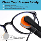 Glasses Cleaner Kit Eyeglass Cleaner, Anti Fog Spray with Microfiber Lens Cleaning Cloth, Glasses Repair Tool with Screws, Portable Travel Eyeglasses Cleaning Kit with Case