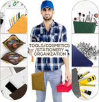 6 Pack Canvas Zipper Tool Bag, Premium Tool Pouches, Multi-Purpose Storage Organizer with Carabiner.