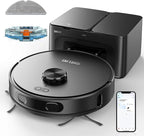 Robot Vacuum and Mop, 3-in-1 Robotic Vacuum Cleaner with 70-Day Self-Emptying Base, 360° LiDAR Navigation, Smart Mapping & Auto-Return, 6000Pa Strong Suction for Pet Hair, Carpets & Hard Floors