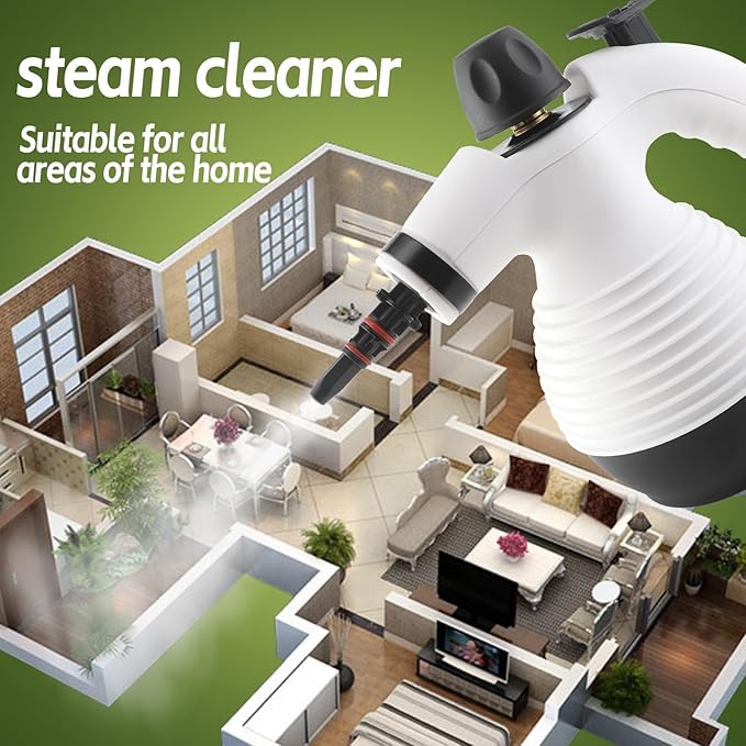 Handheld Steam Cleaner,Steam Mop with Detachable Handheld Steam Cleaner,350ml 1050W Floor Steamer Cleaner for Home with 16 Accessory Kit, Multi-Purpose Steamer for Cleaning Floor, Tile, Windows, Couch