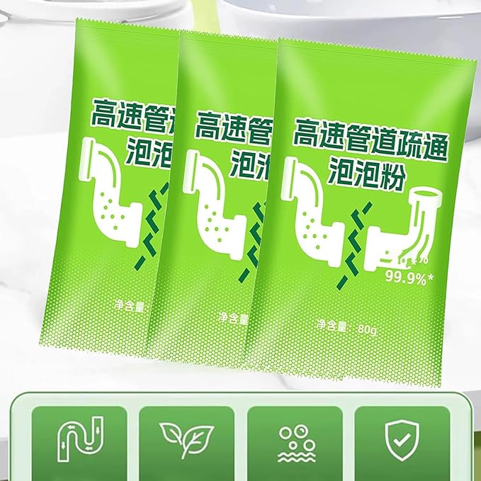 Powerful Pipe Dredging Agent, Powerful Pipeline Dredging Powder, Sink And Drain Cleaner Powder, Drain Clog Remover Agent, Multi-Functional Pipe Unclogging For Kitchen Toilet Bathroom (5PC)