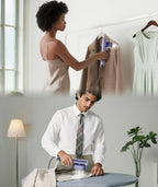 Travel Steamer for Clothes, 100-240V Dual Voltage Portable Garment Steamer, 1000W Travel Size Handheld Steamer & Iron 2 in 1 for Global & Europe Travel, Business, Home, Blue