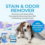 KINZUA ENVIRONMENTAL Urine B-Gone, Professional Enzyme Odor Eliminator & Pet Stain Remover, Human, Cat & Dog Urine Cleaner, Effective on Laundry, Carpets & More, Lavender Scent, 32oz, Pack of Two