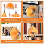 Ceiling Fan Cleaner Duster with 60 inch Extension Pole, Dusters for Cleaning High Ceiling Fan Blades, Dusters Kit with Storage Bag, Cleaning Tools for Families