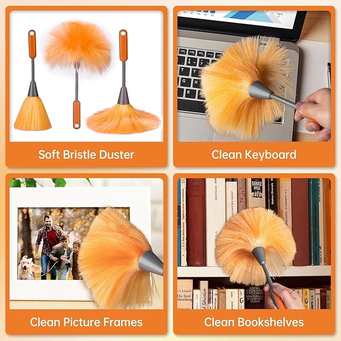 Ceiling Fan Cleaner Duster with 60 inch Extension Pole, Dusters for Cleaning High Ceiling Fan Blades, Dusters Kit with Storage Bag, Cleaning Tools for Families