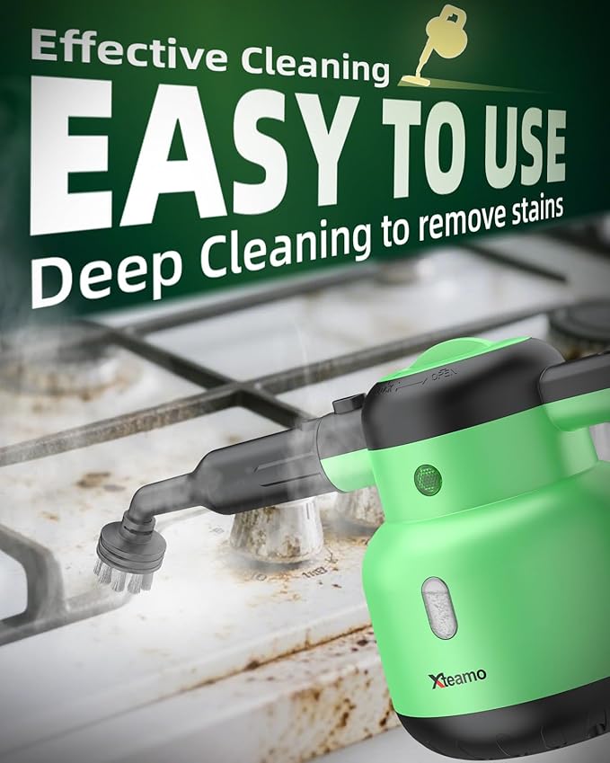 Steam Mop - Detachable Handheld Steam Cleaner & Floor Steamer with 12 Accessories, Multi-Purpose Powerful Steamer for Home Cleaning, Floors, Windows, Furniture, Tiles & Grout